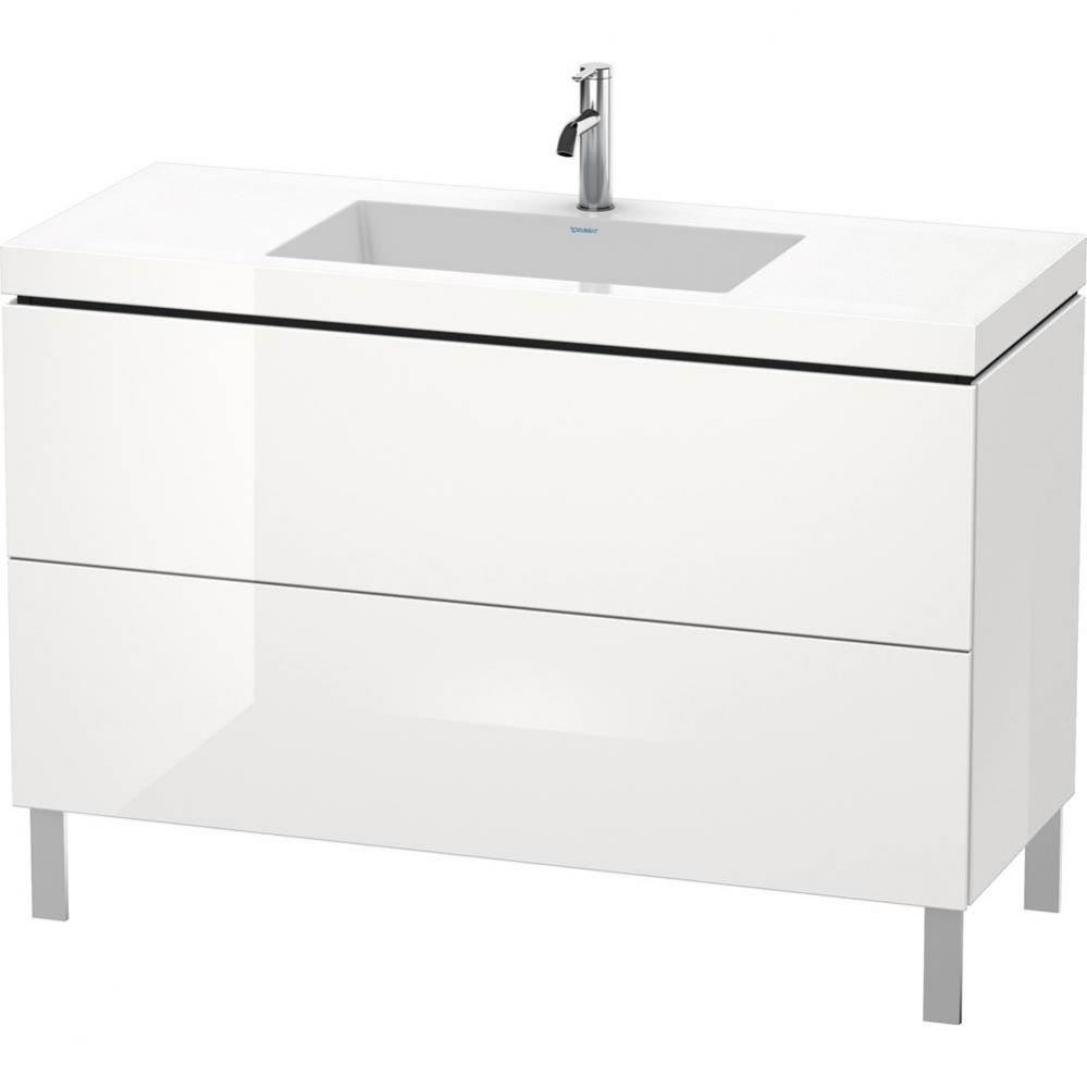 L-Cube Two Drawer C-Bonded Floorstanding Vanity Kit White