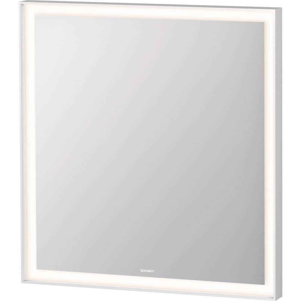 L-Cube Mirror with Lighting White Aluminum