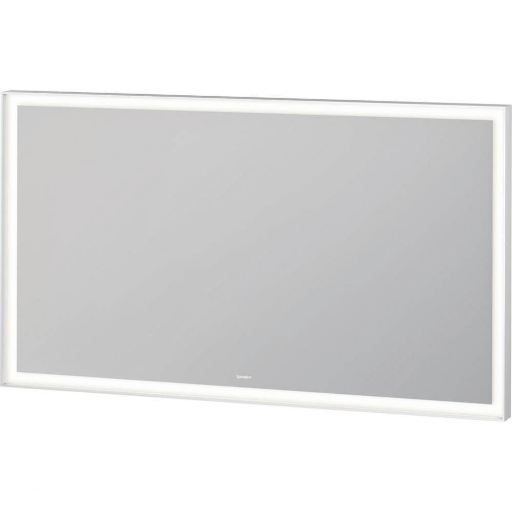 L-Cube Mirror with Lighting White Aluminum