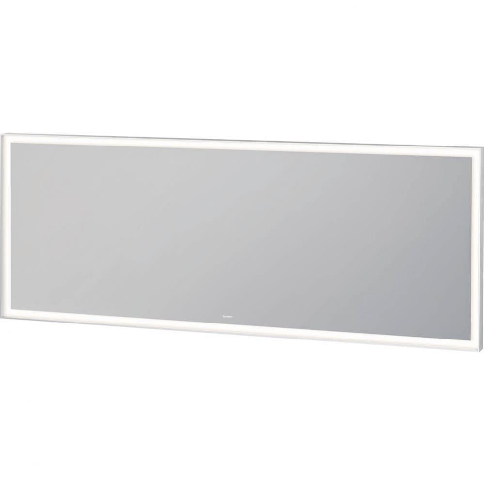 L-Cube Mirror with Lighting White Aluminum