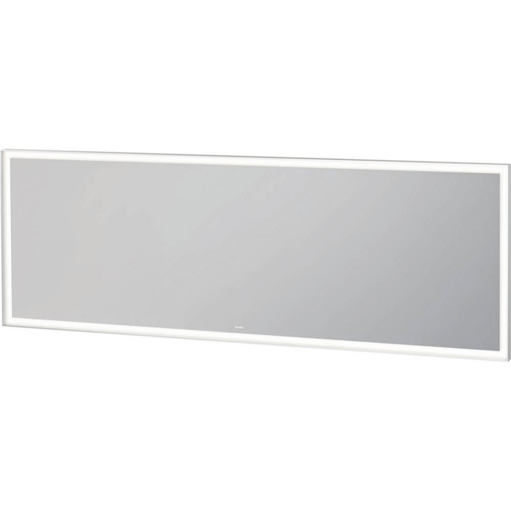 L-Cube Mirror with Lighting White Aluminum