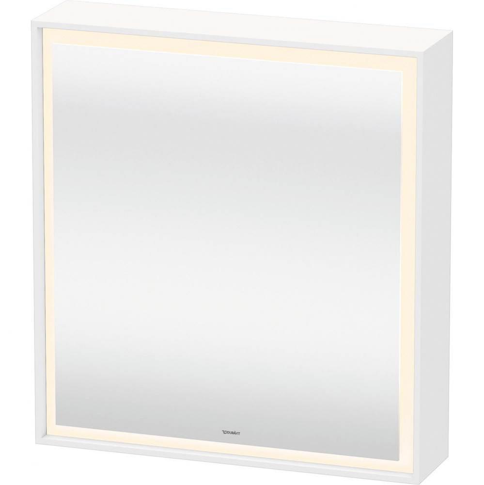 L-Cube Mirror Cabinet with Lighting White