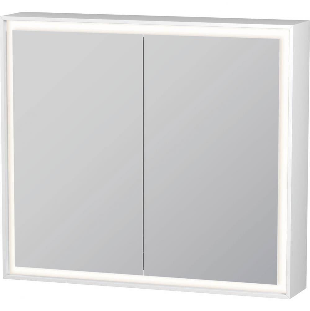 L-Cube Mirror Cabinet with Lighting White