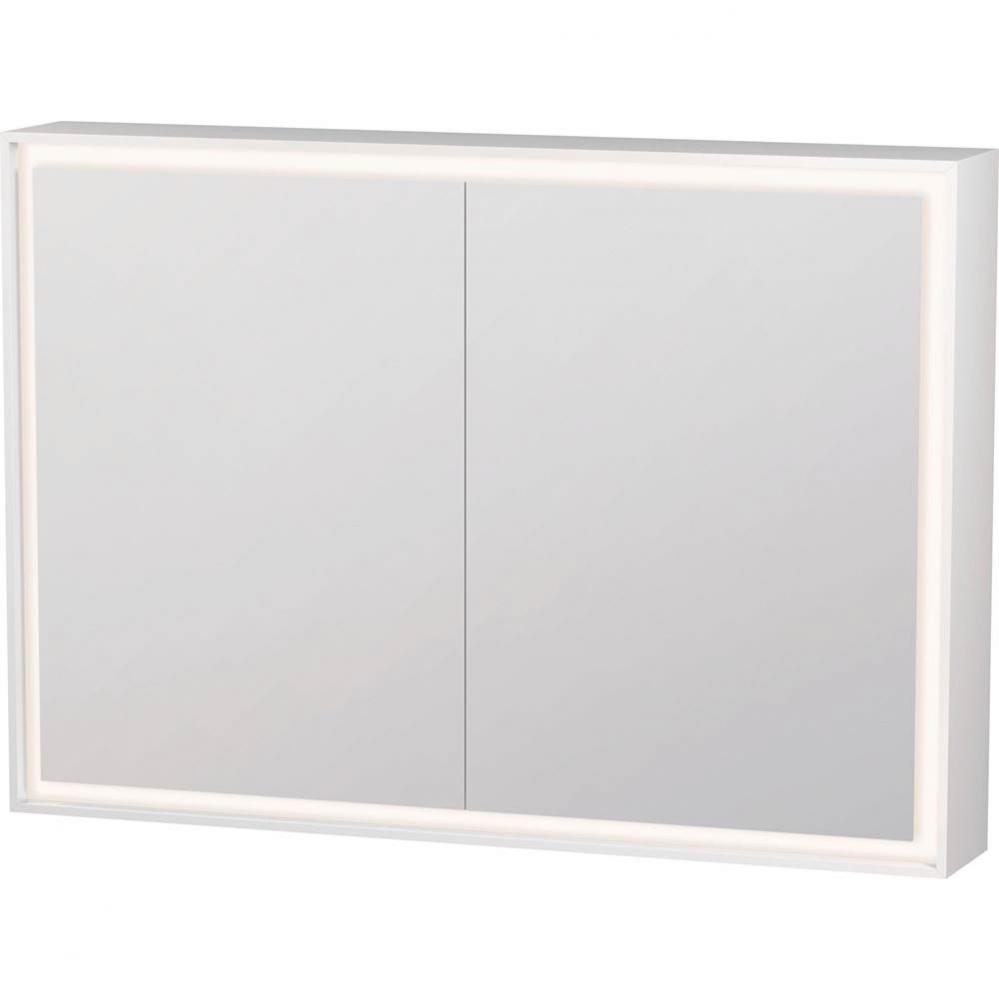 L-Cube Mirror Cabinet with Lighting White