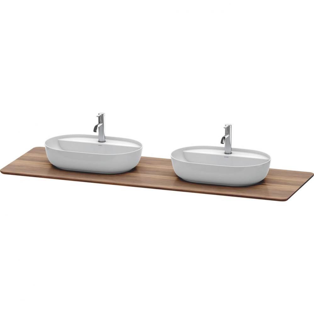 Luv Console with Two Sink Cut-Outs American Walnut