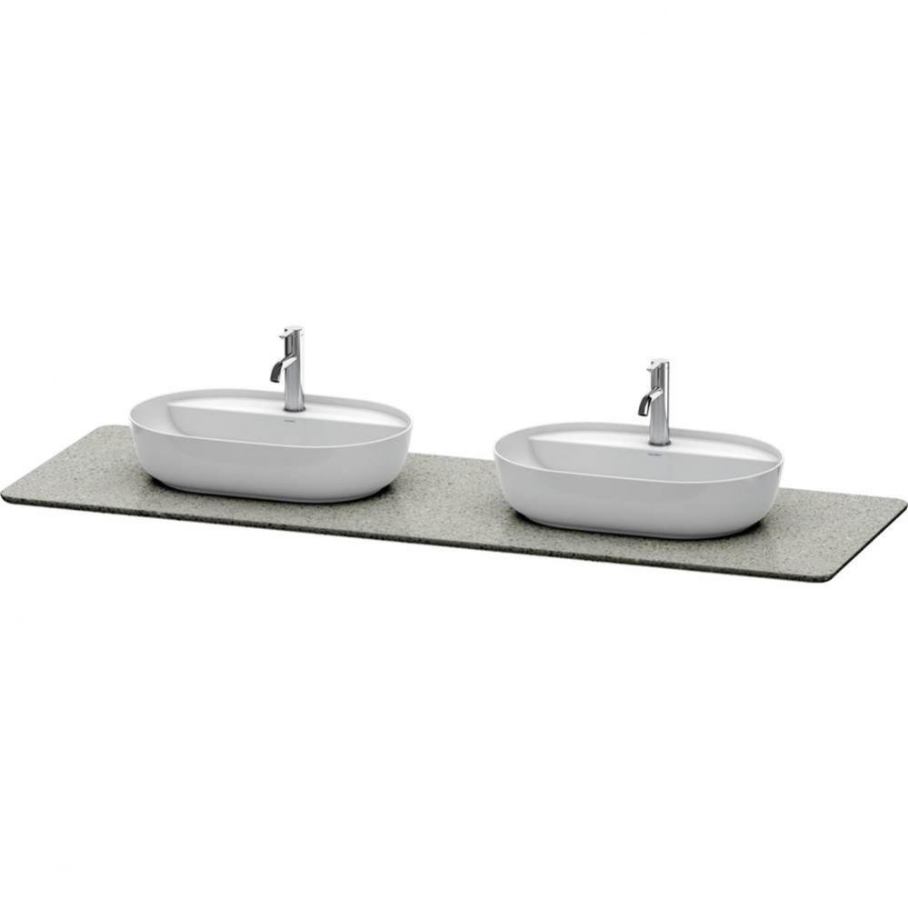 Luv Console with Two Sink Cut-Outs Gray