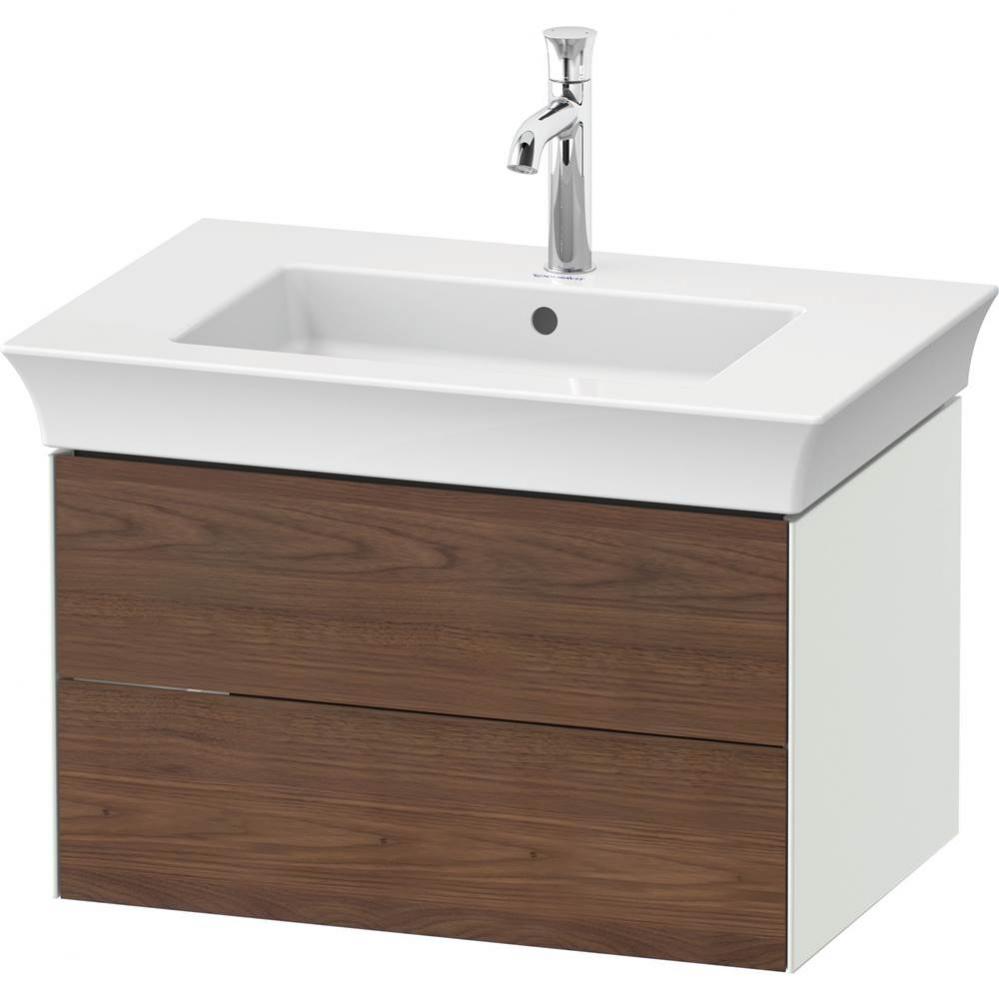 White Tulip Wall-Mounted Vanity Unit American Walnut Solid/White Satin Matte