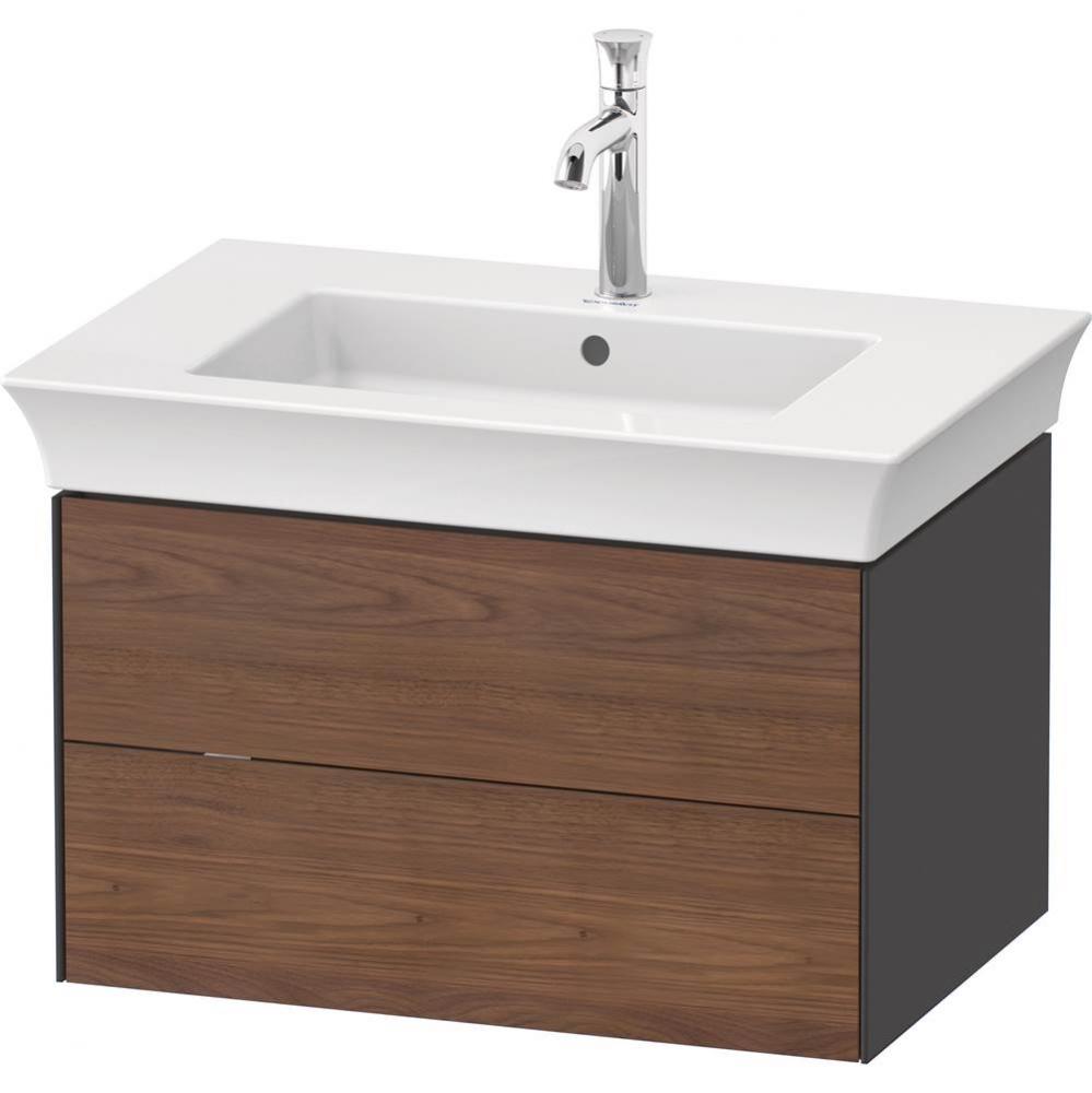 White Tulip Wall-Mounted Vanity Unit American Walnut Solid/Graphite High Gloss