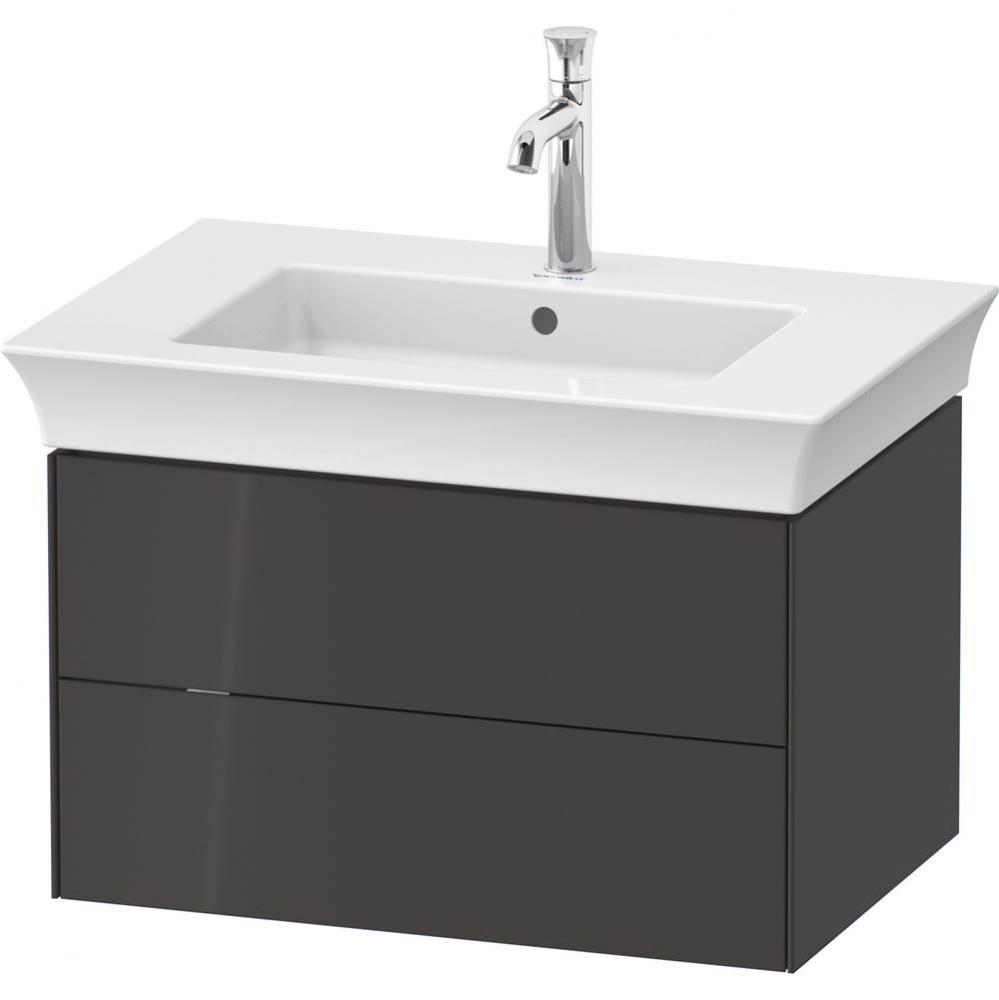 White Tulip Wall-Mounted Vanity Unit Graphite High Gloss