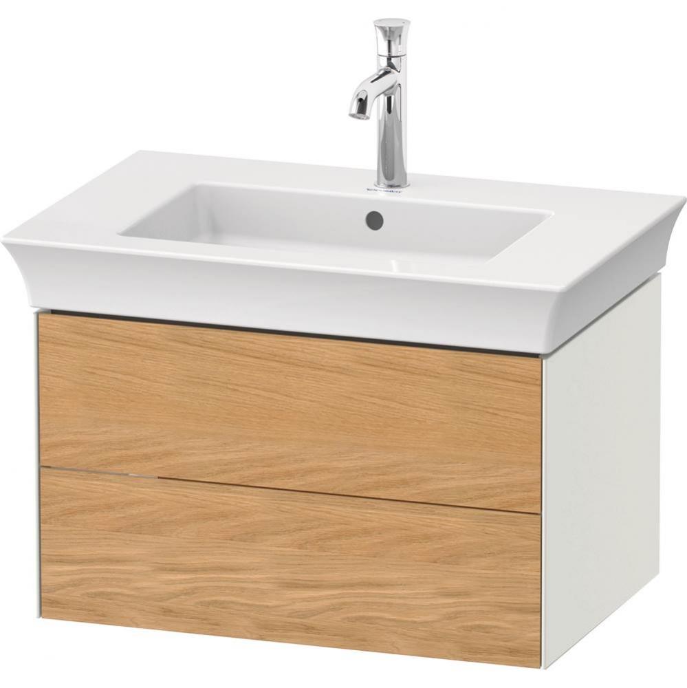 White Tulip Wall-Mounted Vanity Unit Natural Oak Solid/White Satin Matte