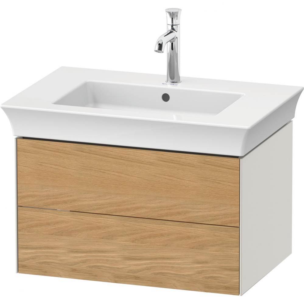 White Tulip Wall-Mounted Vanity Unit Natural Oak Solid/Nordic White Satin Matte