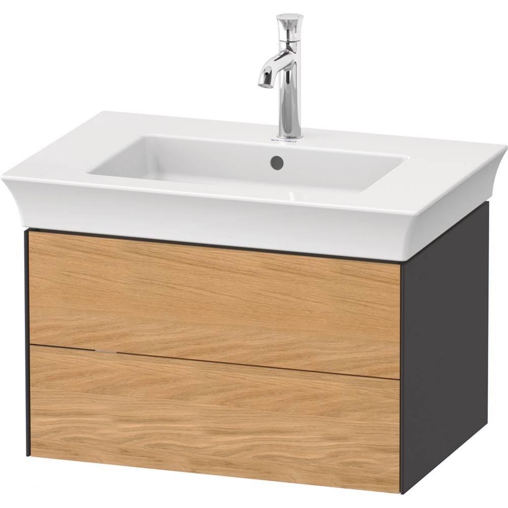 White Tulip Wall-Mounted Vanity Unit Natural Oak Solid/Graphite Satin Matte