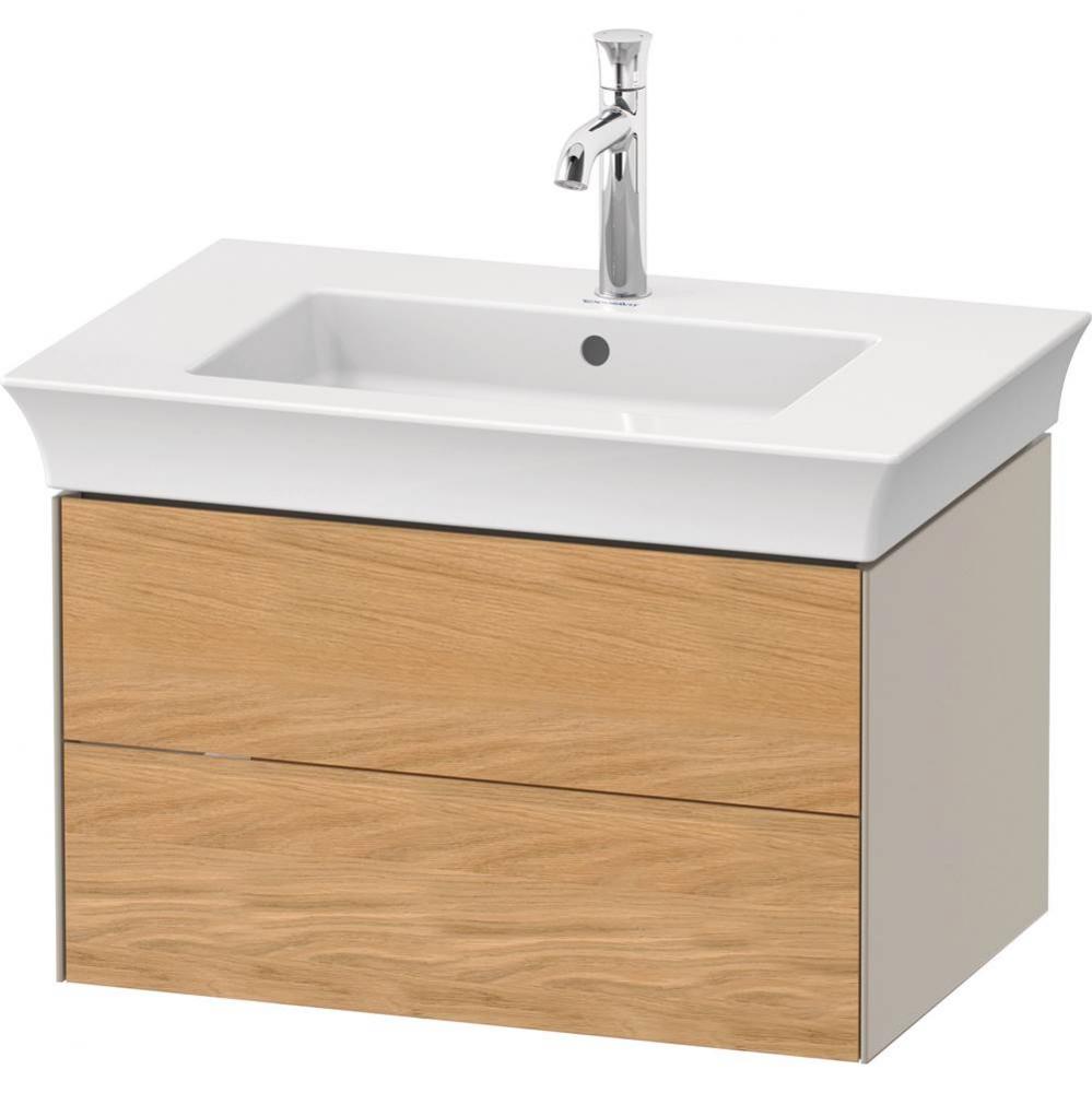 White Tulip Wall-Mounted Vanity Unit Natural Oak Solid/Taupe Satin Matte