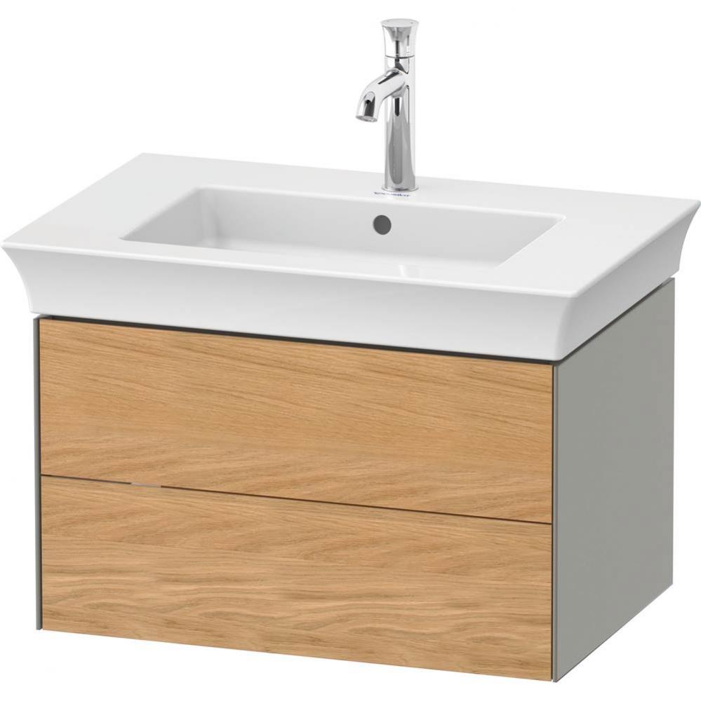 White Tulip Wall-Mounted Vanity Unit Natural Oak Solid/Stone Gray Satin Matte