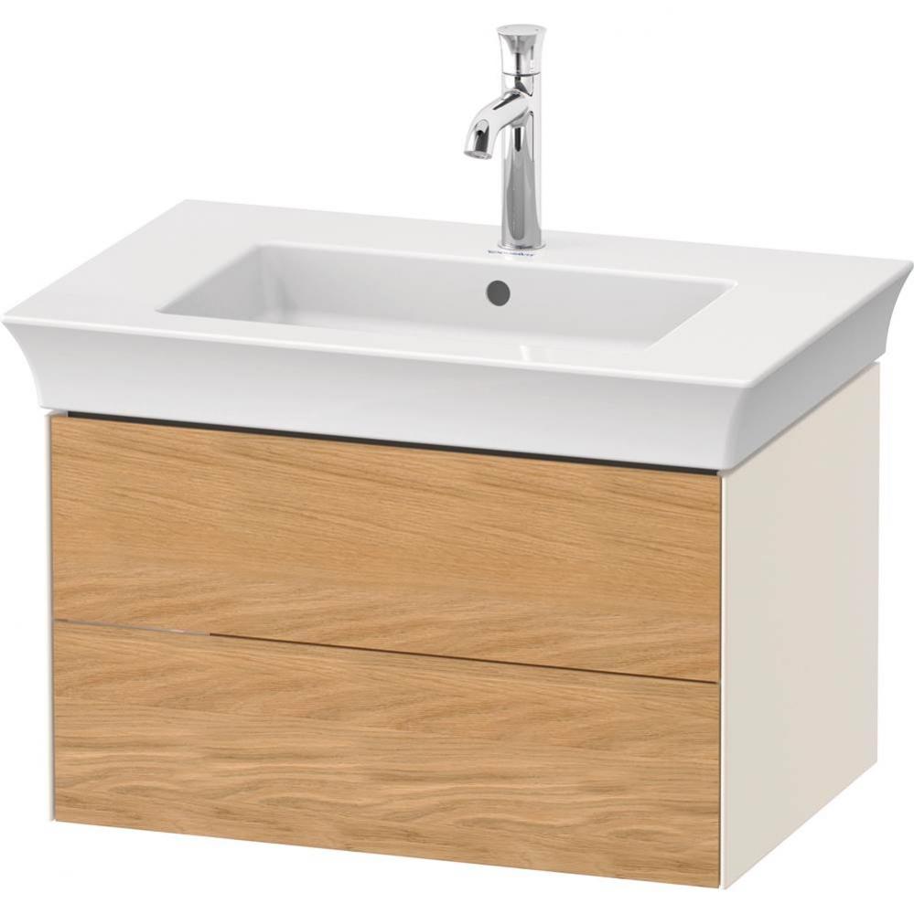 White Tulip Wall-Mounted Vanity Unit Natural Oak Solid/Nordic White High Gloss