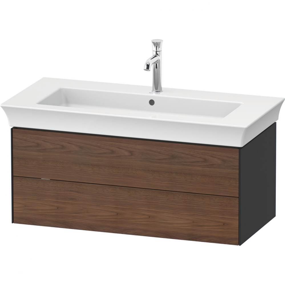 White Tulip Wall-Mounted Vanity Unit American Walnut Solid/Graphite Satin Matte