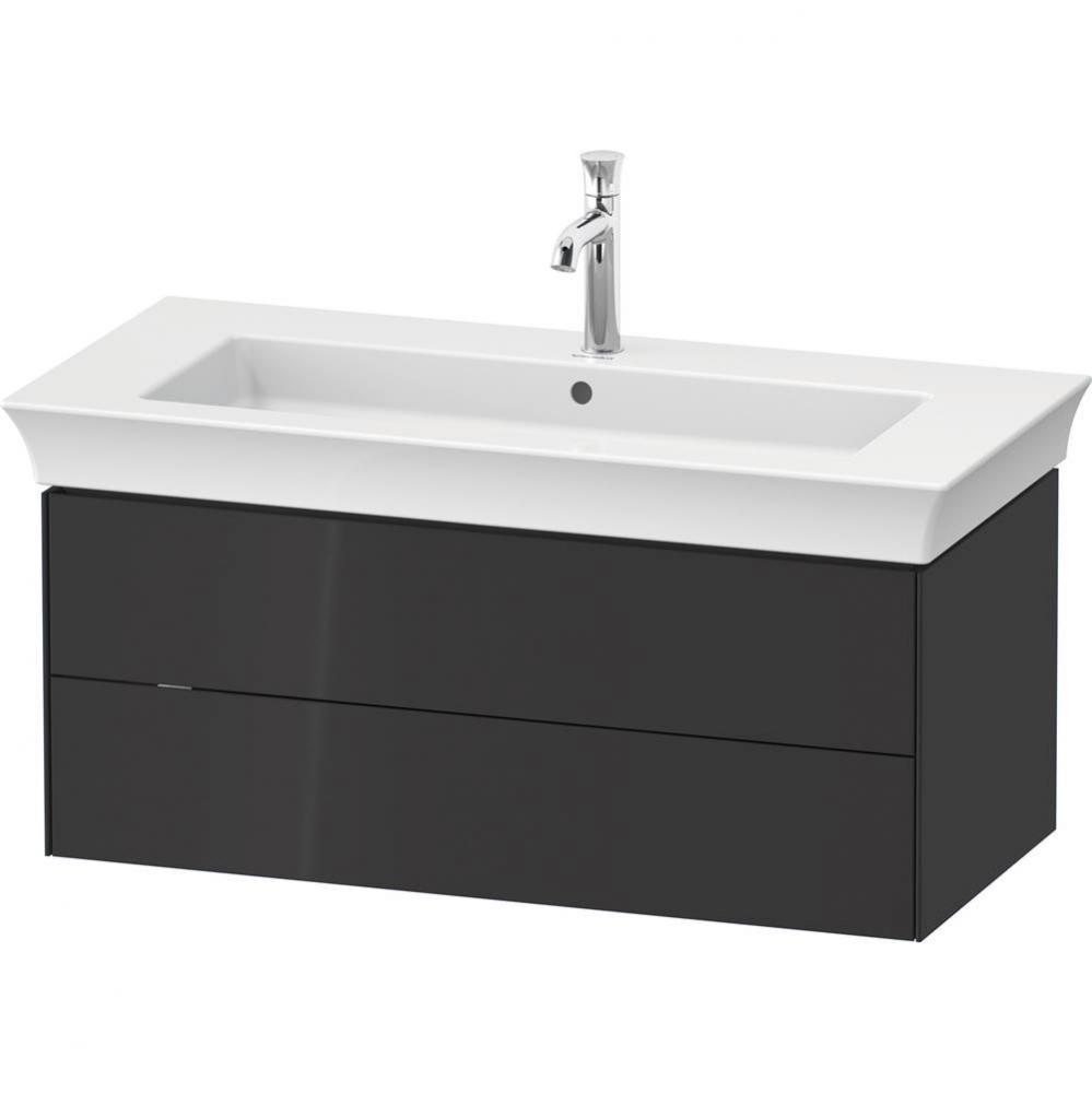 White Tulip Wall-Mounted Vanity Unit Graphite High Gloss