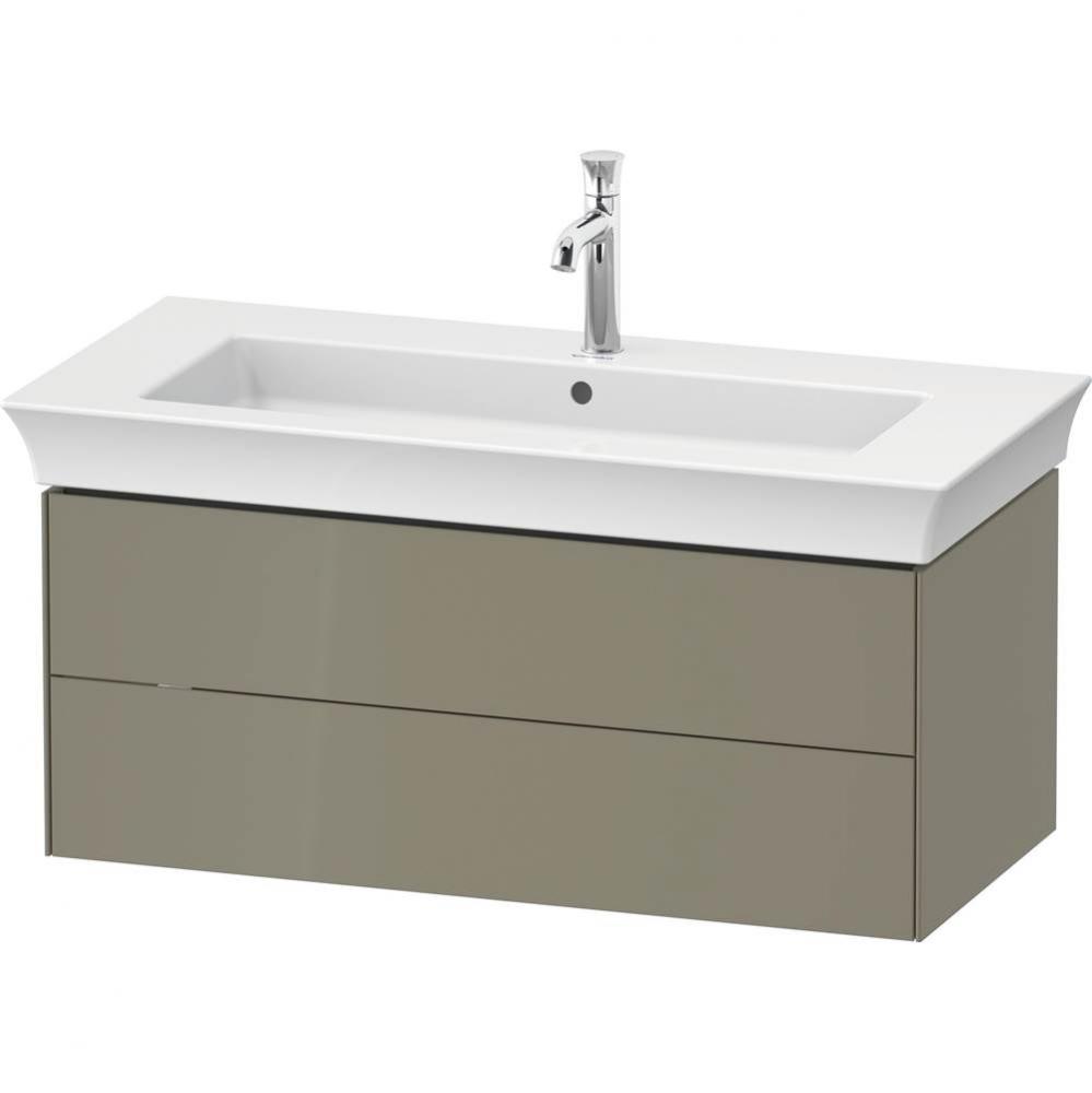 White Tulip Wall-Mounted Vanity Unit Stone Gray High Gloss