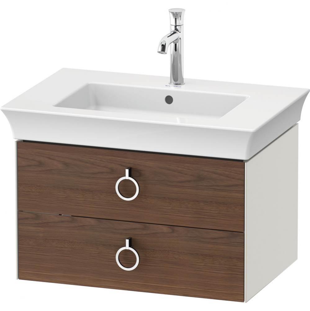 White Tulip Wall-Mounted Vanity Unit American Walnut Solid/Nordic White Satin Matte