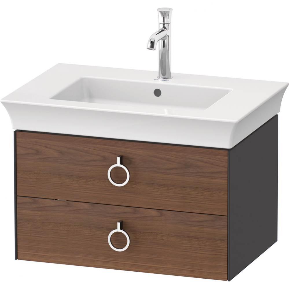 White Tulip Wall-Mounted Vanity Unit American Walnut Solid/Graphite Satin Matte