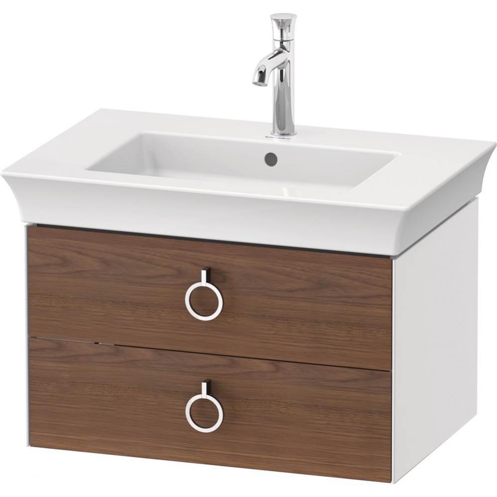 White Tulip Wall-Mounted Vanity Unit American Walnut Solid/White High Gloss