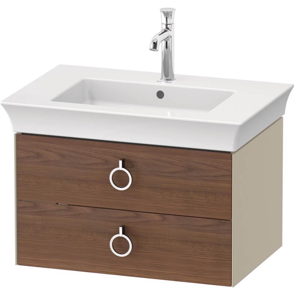 White Tulip Wall-Mounted Vanity Unit American Walnut Solid/Taupe High Gloss