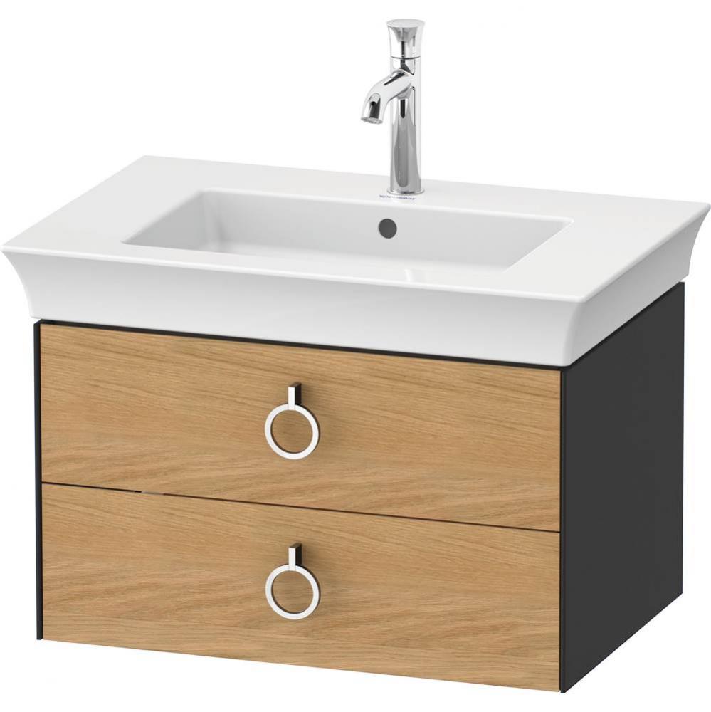 White Tulip Wall-Mounted Vanity Unit Natural Oak Solid/Graphite Satin Matte