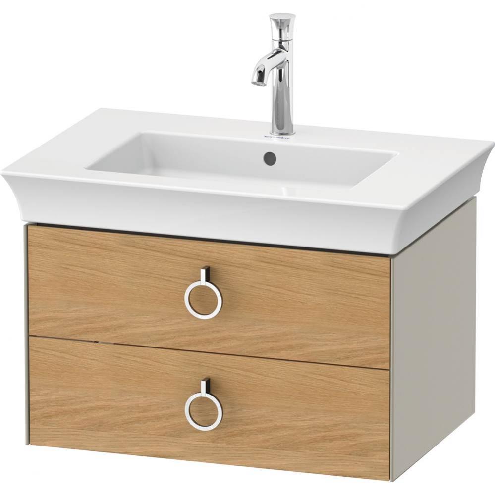 White Tulip Wall-Mounted Vanity Unit Natural Oak Solid/Taupe Satin Matte