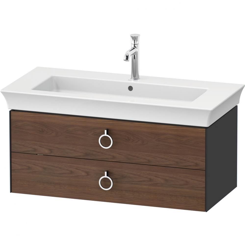 White Tulip Wall-Mounted Vanity Unit American Walnut Solid/Graphite High Gloss