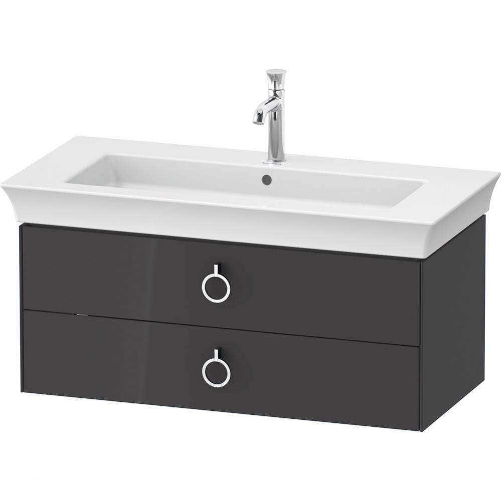 White Tulip Wall-Mounted Vanity Unit Graphite High Gloss