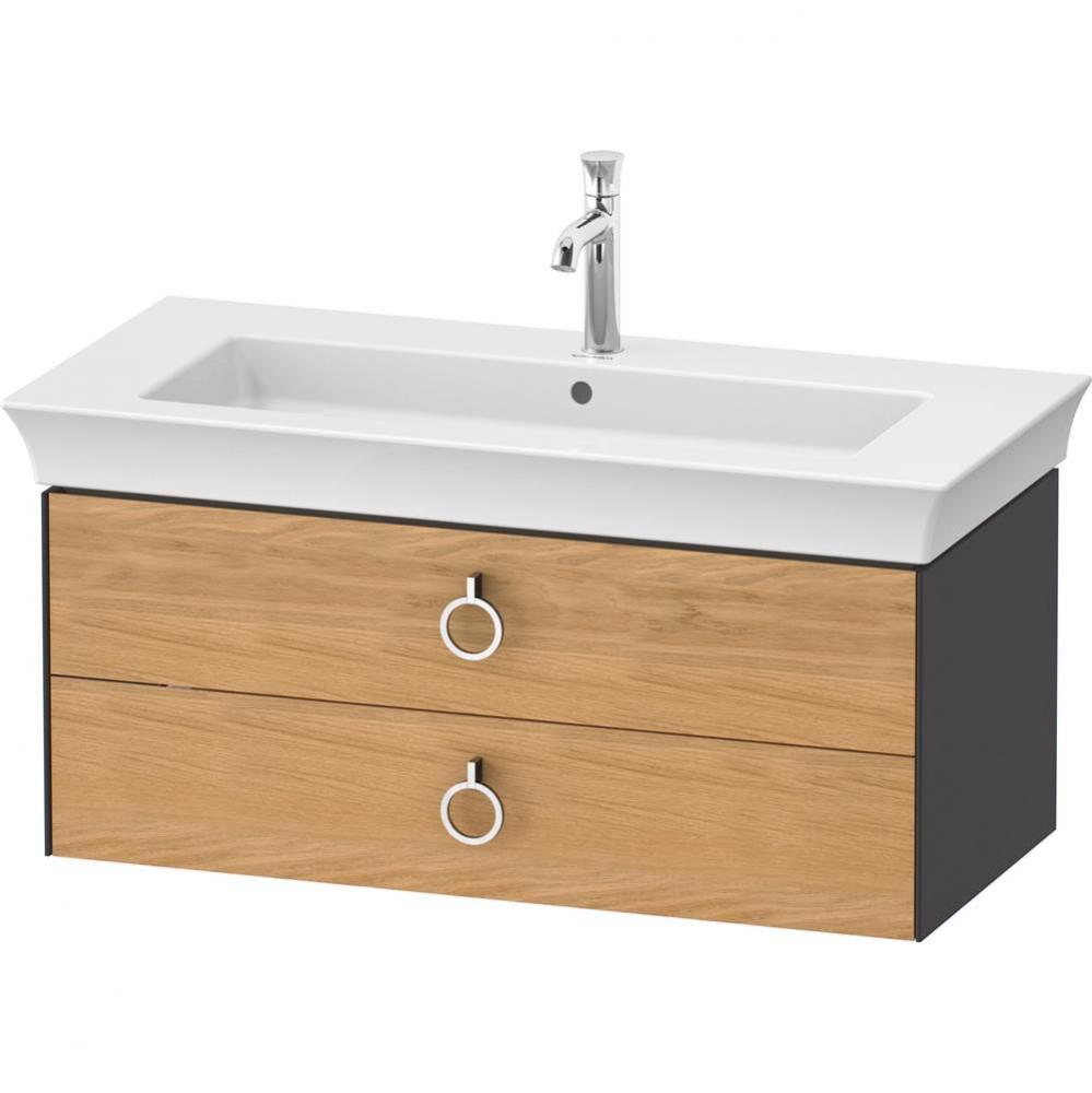 White Tulip Wall-Mounted Vanity Unit Natural Oak Solid/Graphite Satin Matte