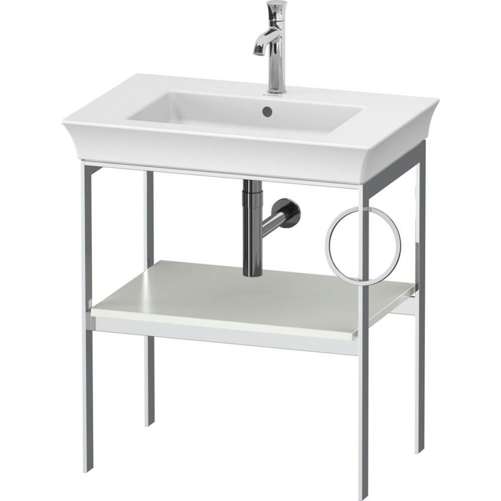 White Tulip Floorstanding Metal Console White Satin Matte