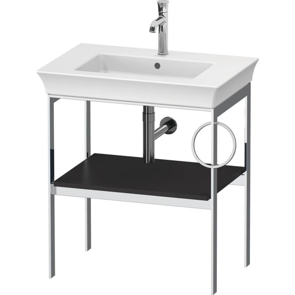 White Tulip Floorstanding Metal Console Graphite Satin Matte