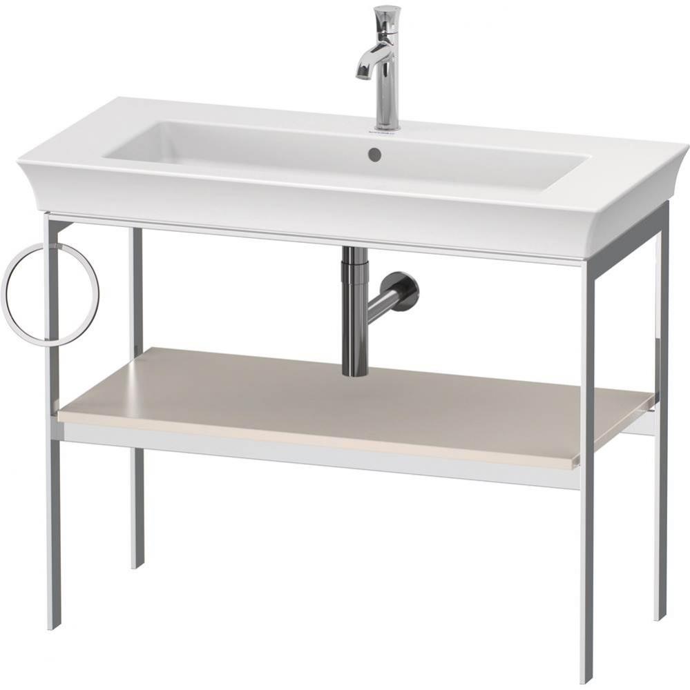 White Tulip Floorstanding Metal Console Nordic White Satin Matte