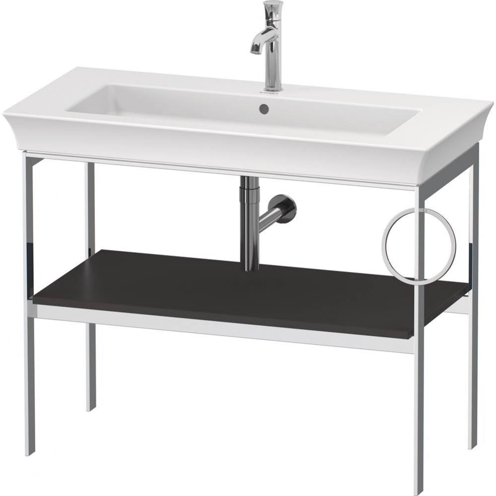 White Tulip Floorstanding Metal Console Graphite Satin Matte