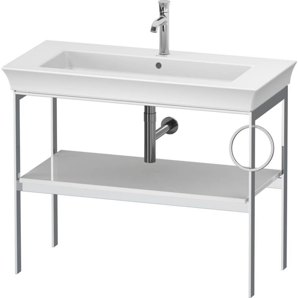 White Tulip Floorstanding Metal Console White High Gloss