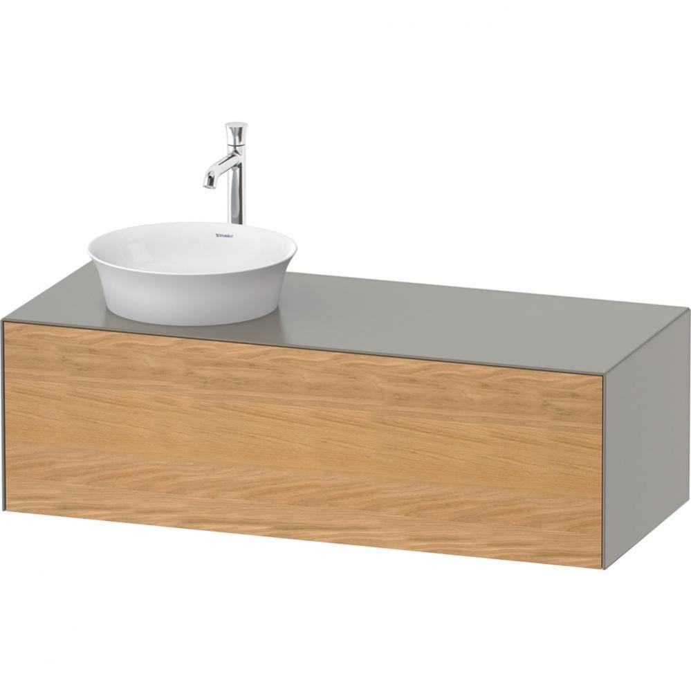 White Tulip Wall-Mounted Vanity Unit Natural Oak