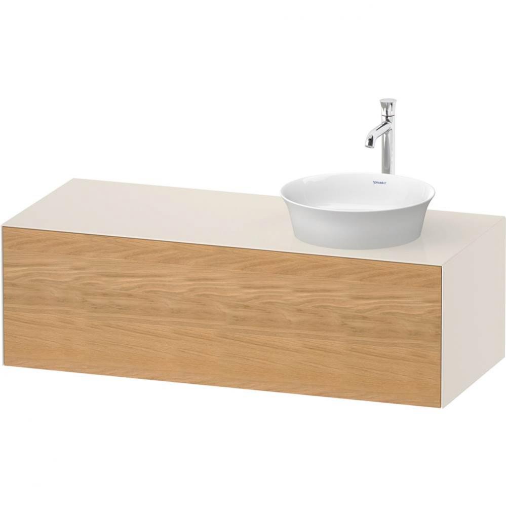 White Tulip Wall-Mounted Vanity Unit Natural Oak