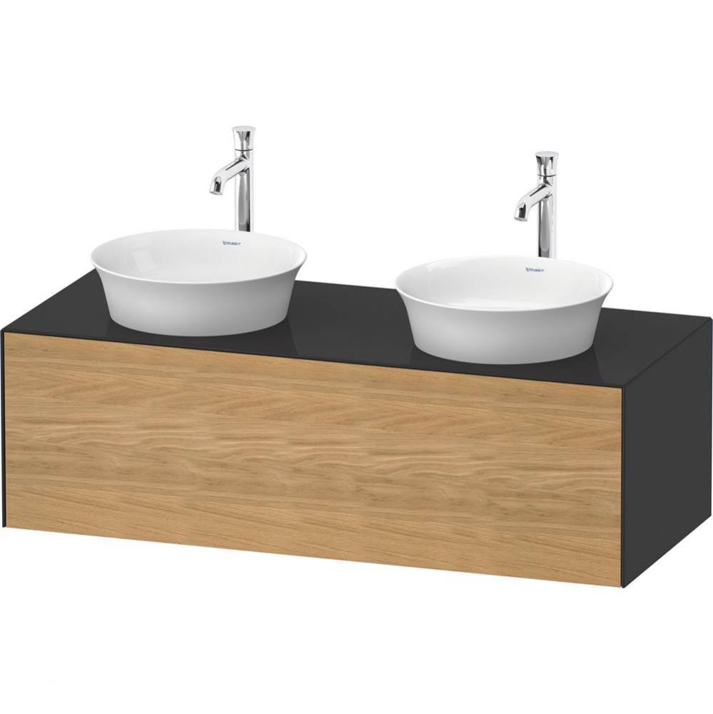 White Tulip Wall-Mounted Vanity Unit Natural Oak