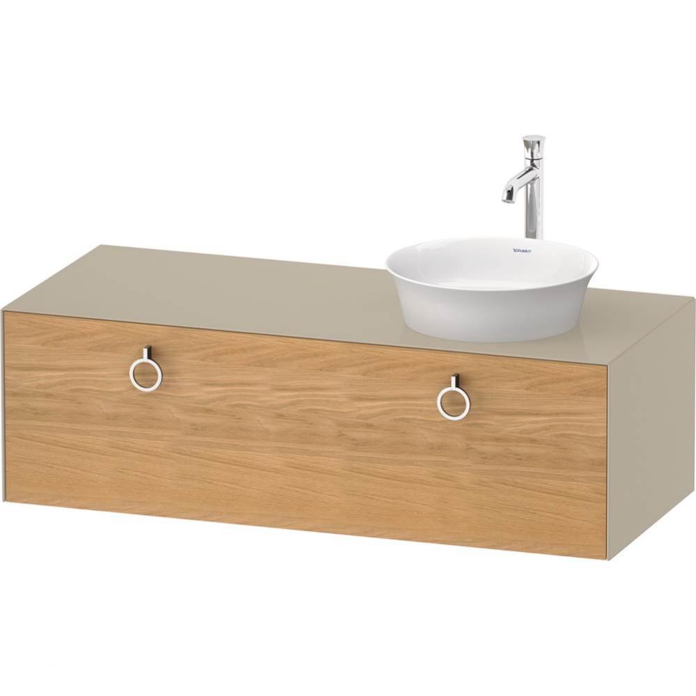 White Tulip Wall-Mounted Vanity Unit Natural Oak