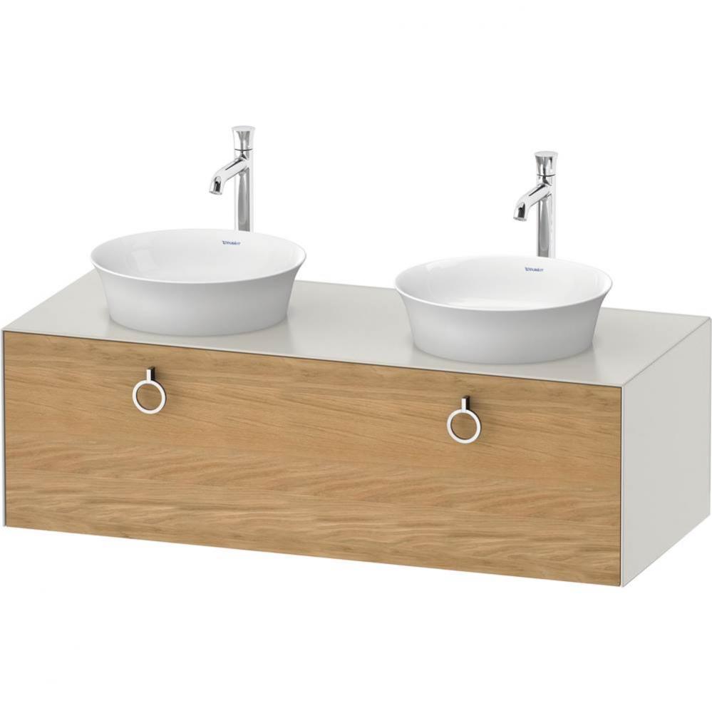 White Tulip Wall-Mounted Vanity Unit Natural Oak