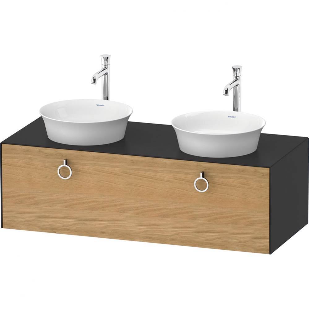 White Tulip Wall-Mounted Vanity Unit Natural Oak