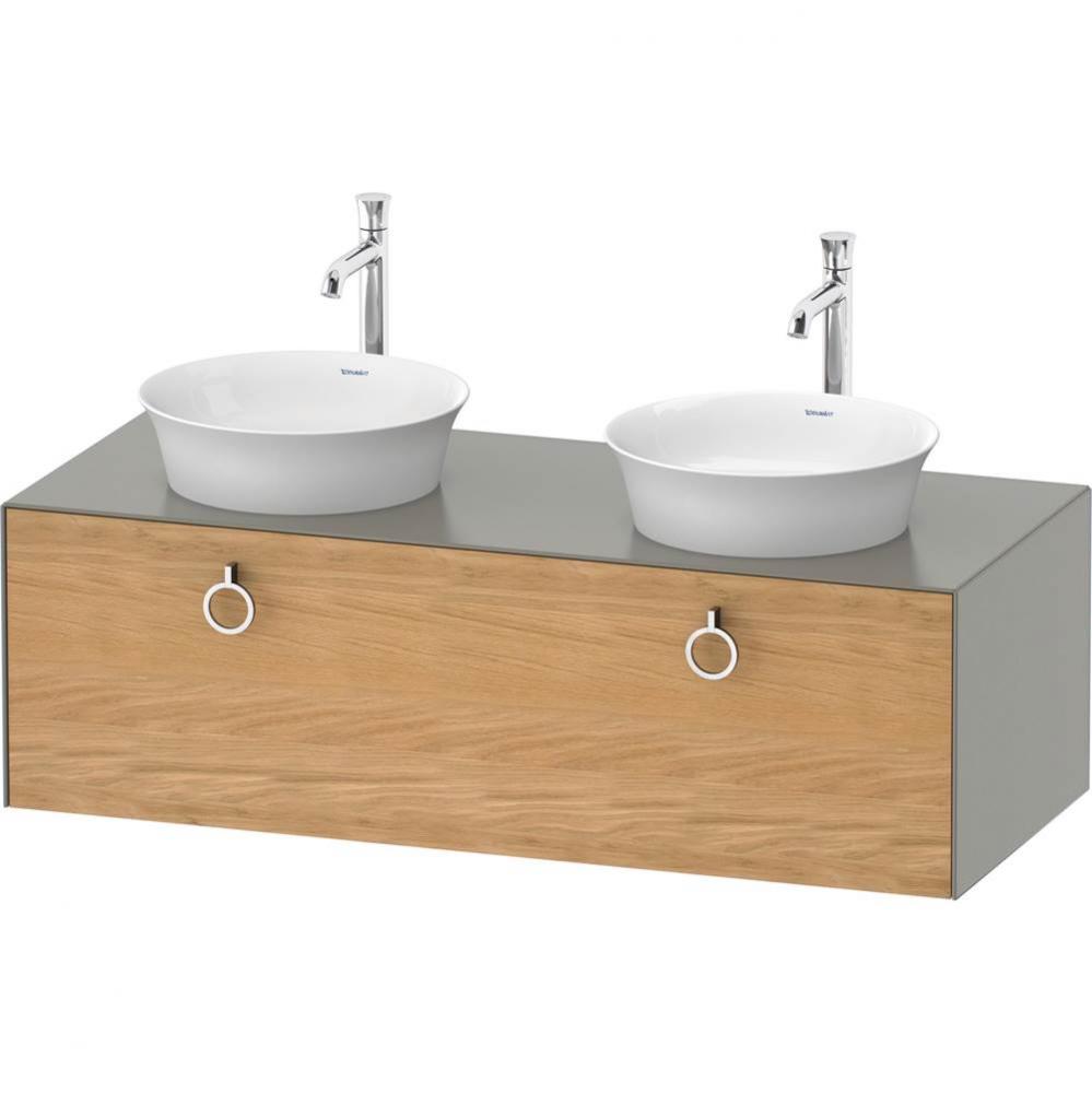 White Tulip Wall-Mounted Vanity Unit Natural Oak