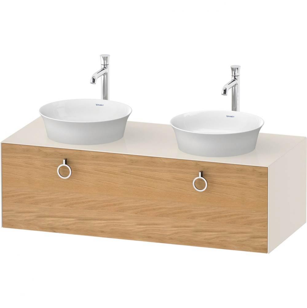 White Tulip Wall-Mounted Vanity Unit Natural Oak