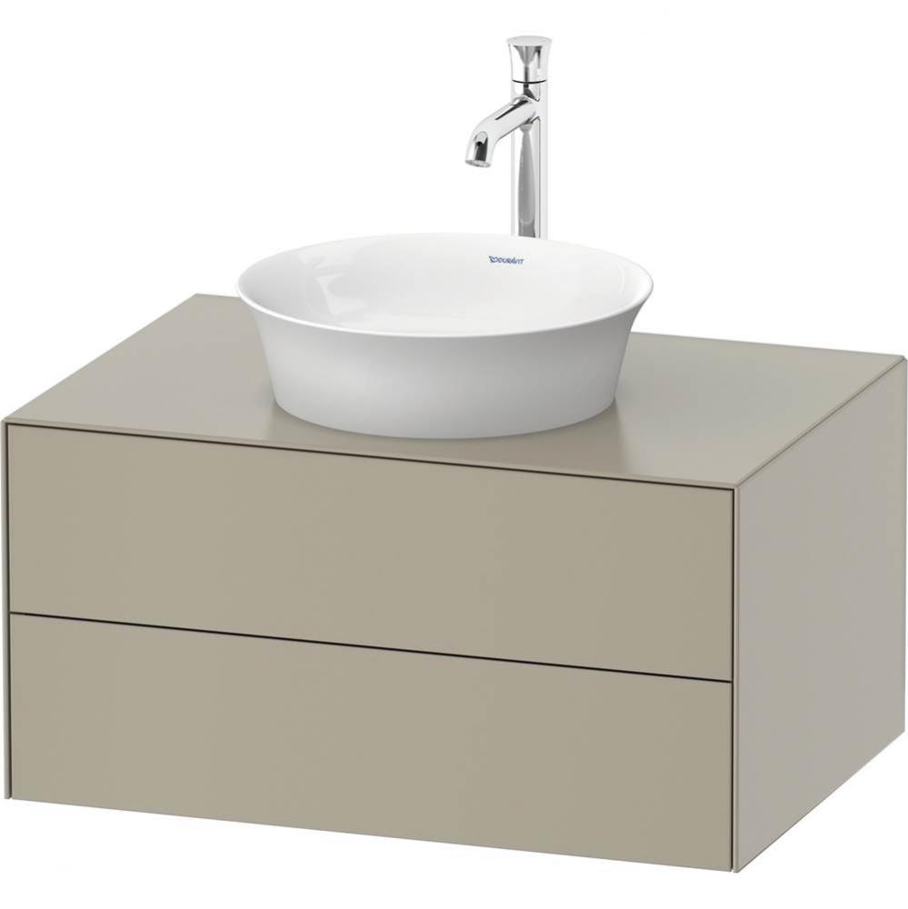 White Tulip Wall-Mounted Vanity Unit Taupe Satin Matte