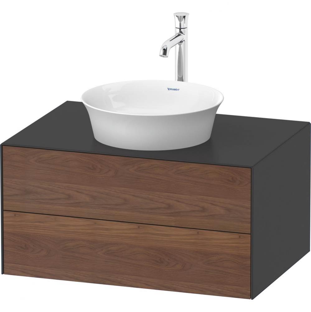 White Tulip Wall-Mounted Vanity Unit American Walnut Solid/Graphite Satin Matte