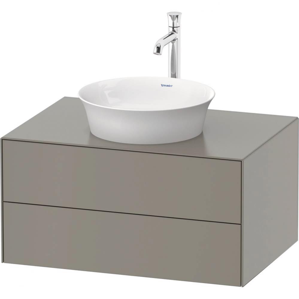 White Tulip Wall-Mounted Vanity Unit Stone Gray Satin Matte