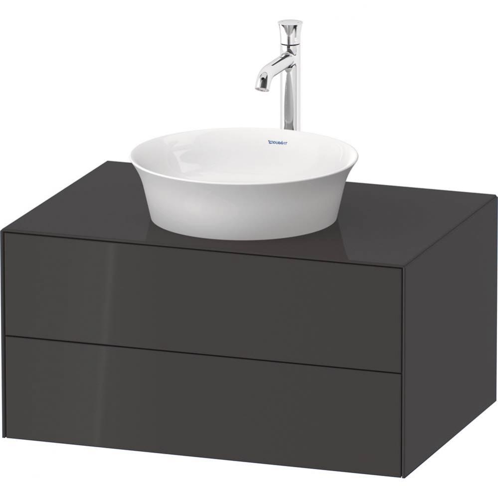 White Tulip Wall-Mounted Vanity Unit Graphite High Gloss