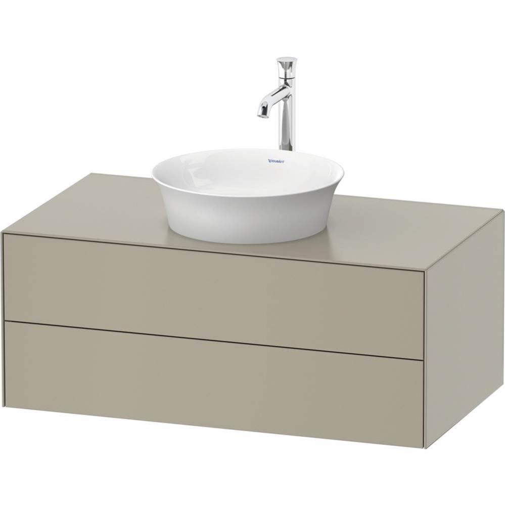 White Tulip Wall-Mounted Vanity Unit Taupe Satin Matte