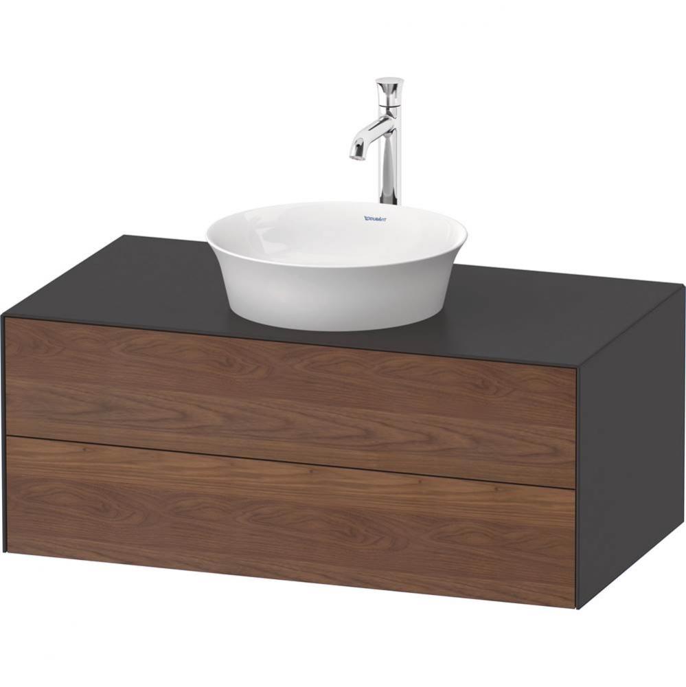 White Tulip Wall-Mounted Vanity Unit American Walnut Solid/Graphite Satin Matte